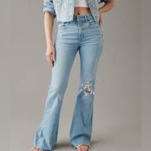 American Eagle high rise flare distressed jeans size 10L